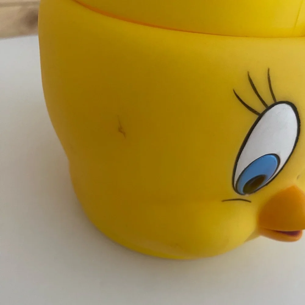 1992 Tweety Bird Looney Tunes Mug Hard Plastic Yellow Coffee Mug Vintage